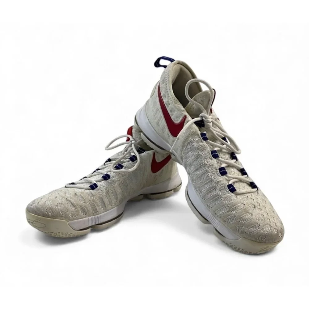Nike KD 9 USA 843392-160 Men’s Size 13 White Red Blue Basketball Shoes No Box - Picture 1 of 15
